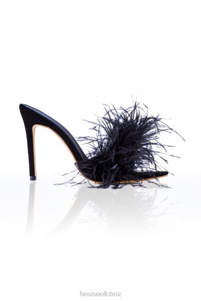 House of CB Plume Black Mule XTP20Z1085 Shoes