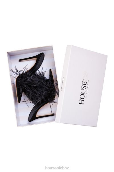 House of CB Plume Black Mule XTP20Z1085 Shoes