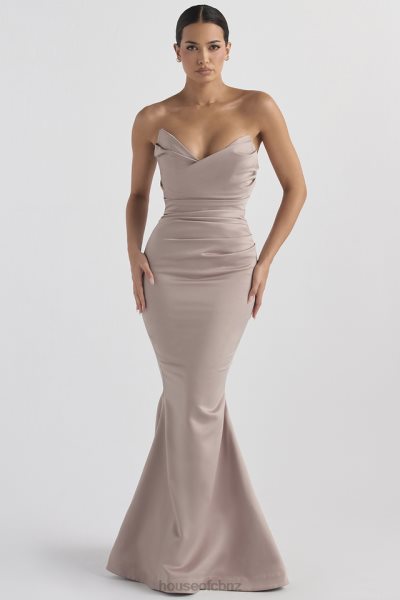 House of CB Fleur Mushroom Satin Strapless Gown XTP20Z1148 Weddings