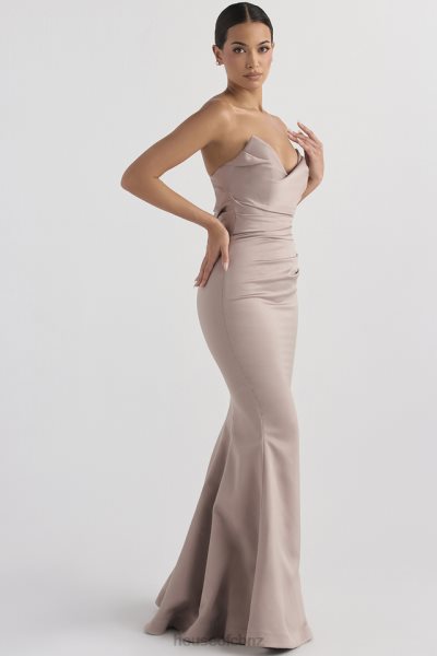 House of CB Fleur Mushroom Satin Strapless Gown XTP20Z1148 Weddings