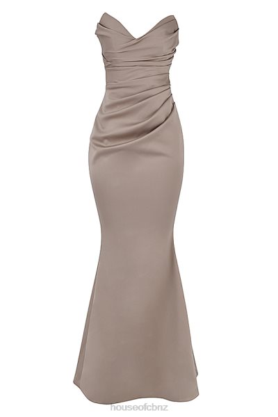 House of CB Fleur Mushroom Satin Strapless Gown XTP20Z1148 Weddings