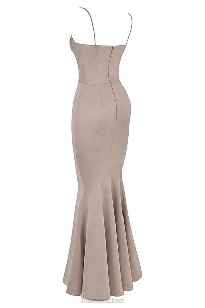 House of CB Violette Mushroom Satin Fishtail Gown XTP20Z1149 Weddings